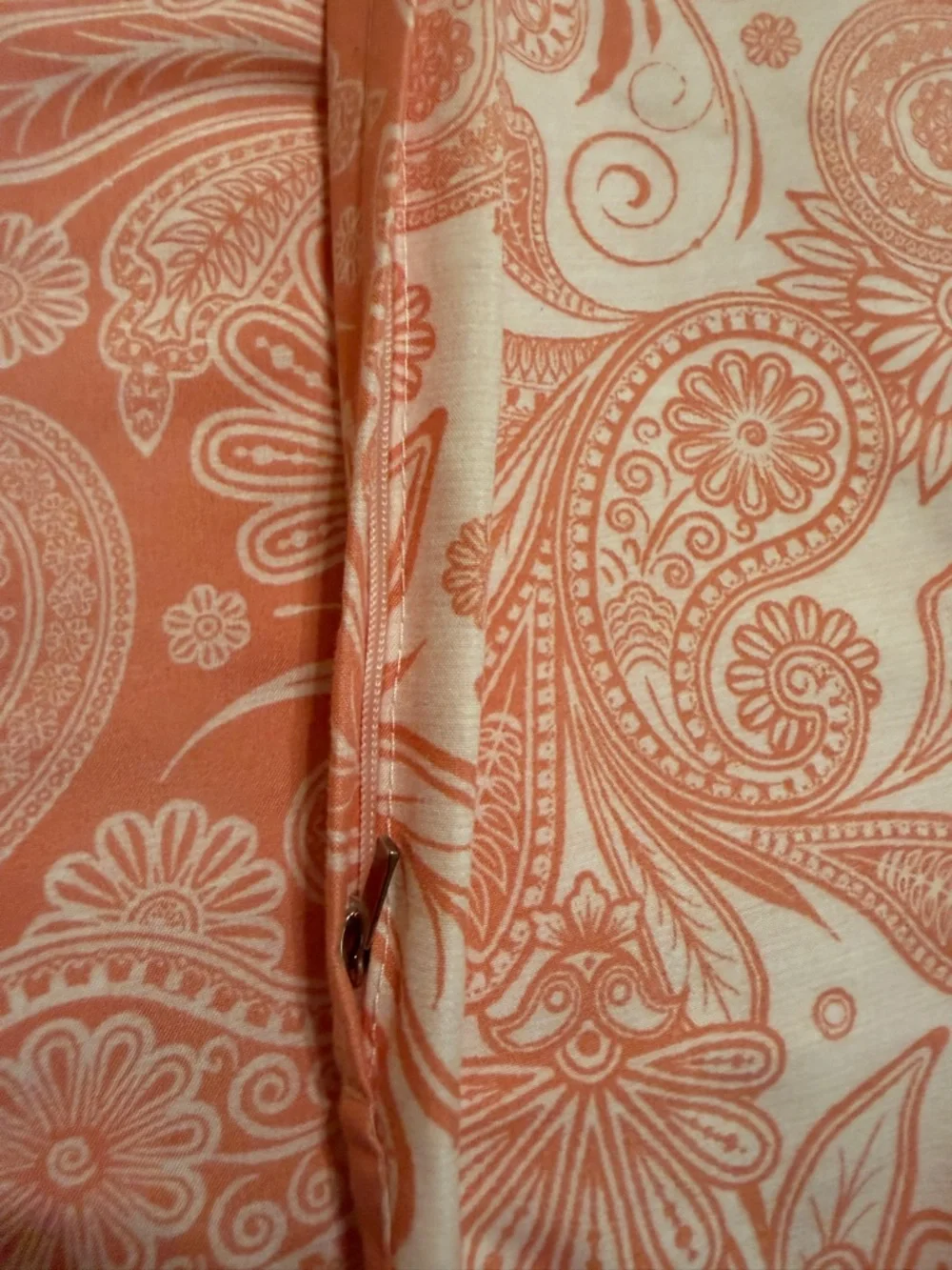Coral Duvet Cover Set King Size Paisley Floral